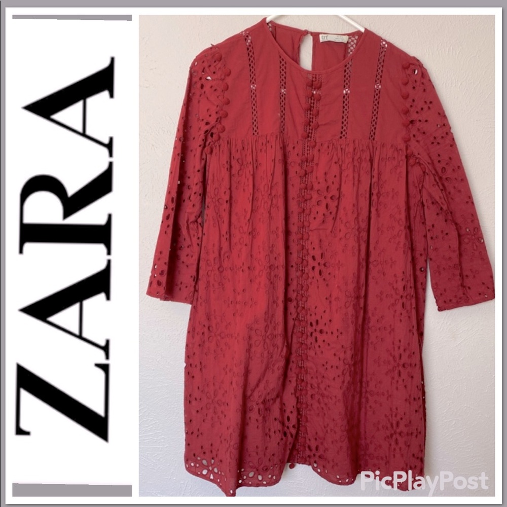 ZARA COTTON EYLET SHORT DRESS